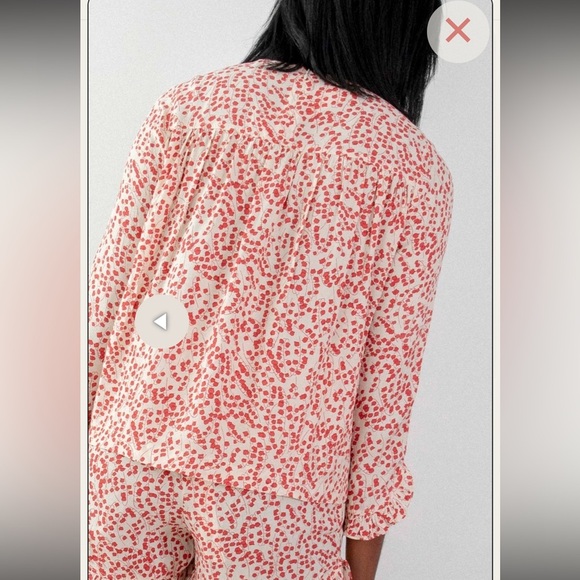 GANNI Egret Tulip Crepe Blouse Size 36 - Picture 2 of 12